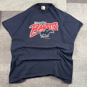 Vintage 1982 Tampa Bay Bandits USFL T-Shirt Signal Tag XL Single Stitch Black